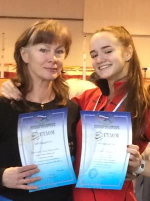 Маря Кобелева и её тренер Елена Никитина